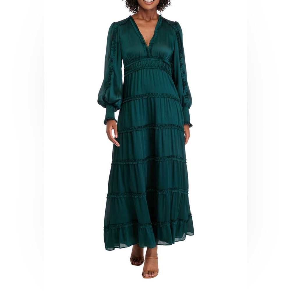 Cece Tiered Satin Dress Size M